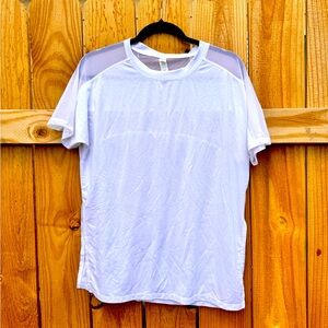 ATHLETA White Tee with Mesh Cutout